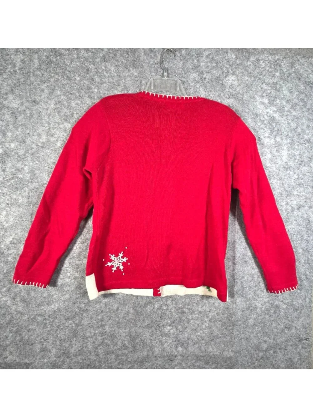 B.P. Design Christmas Cardigan Snowman Holiday Sweater Red S - Picture 6 of 9